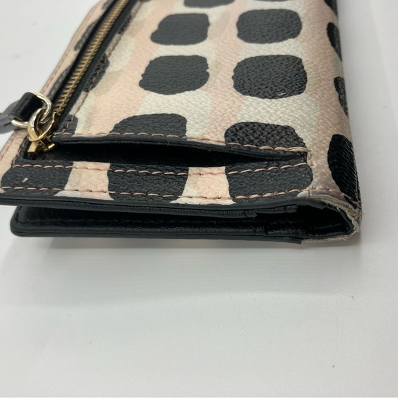 KATE SPADE Leather Patterned Wallet White Black Pink - Picture 10 of 14